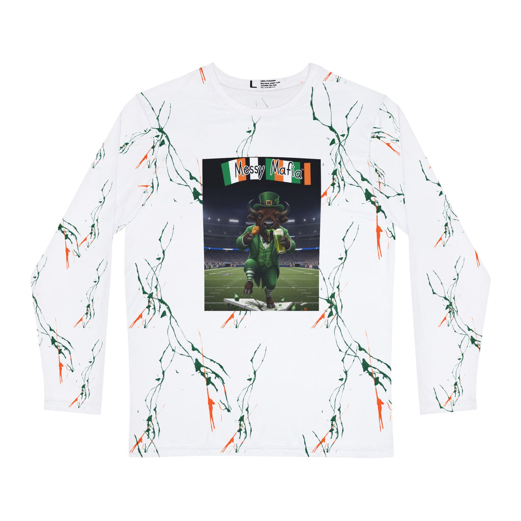 St Patrick's Day leprechaun Buffalo Messy Mafia™ splatter long sleeve Shirt