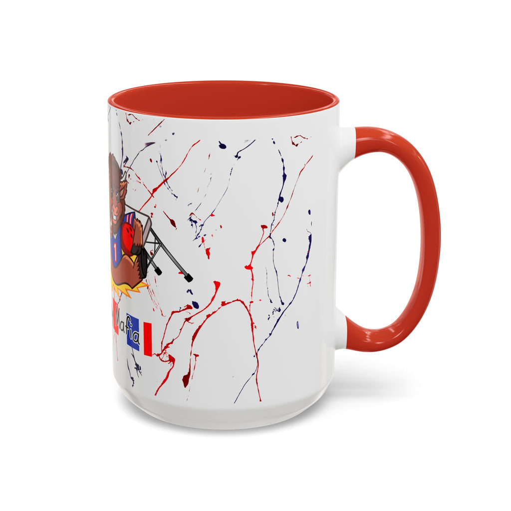 Buffalo football inspired Messy Mafia™ Accent Coffee mug featuring "Tailgating Ted"