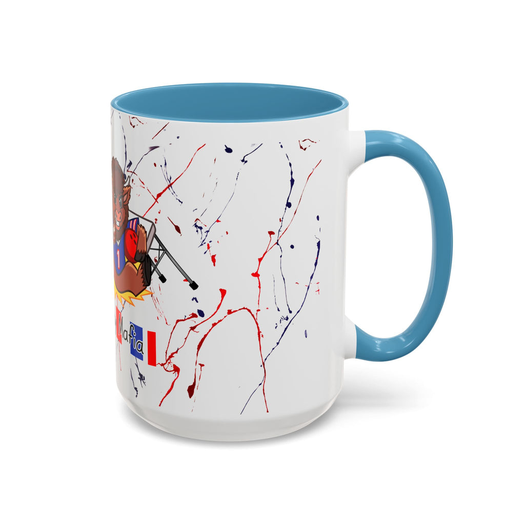 Buffalo football inspired Messy Mafia™ Accent Coffee mug featuring "Tailgating Ted"