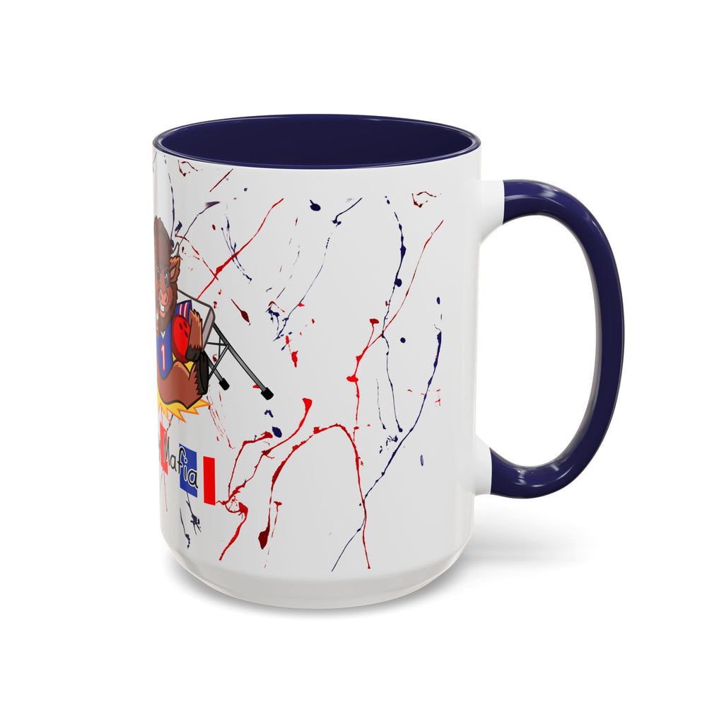 Buffalo football inspired Messy Mafia™ Accent Coffee mug featuring "Tailgating Ted"
