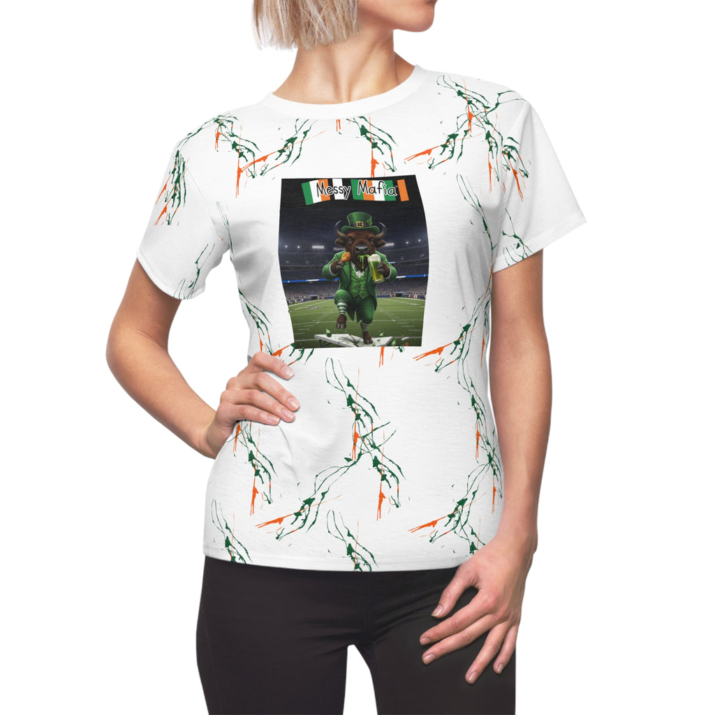 St Patrick's Day Buffalo leprechaun Messy Mafia™ Shirt Women's Cut & Sew Tee