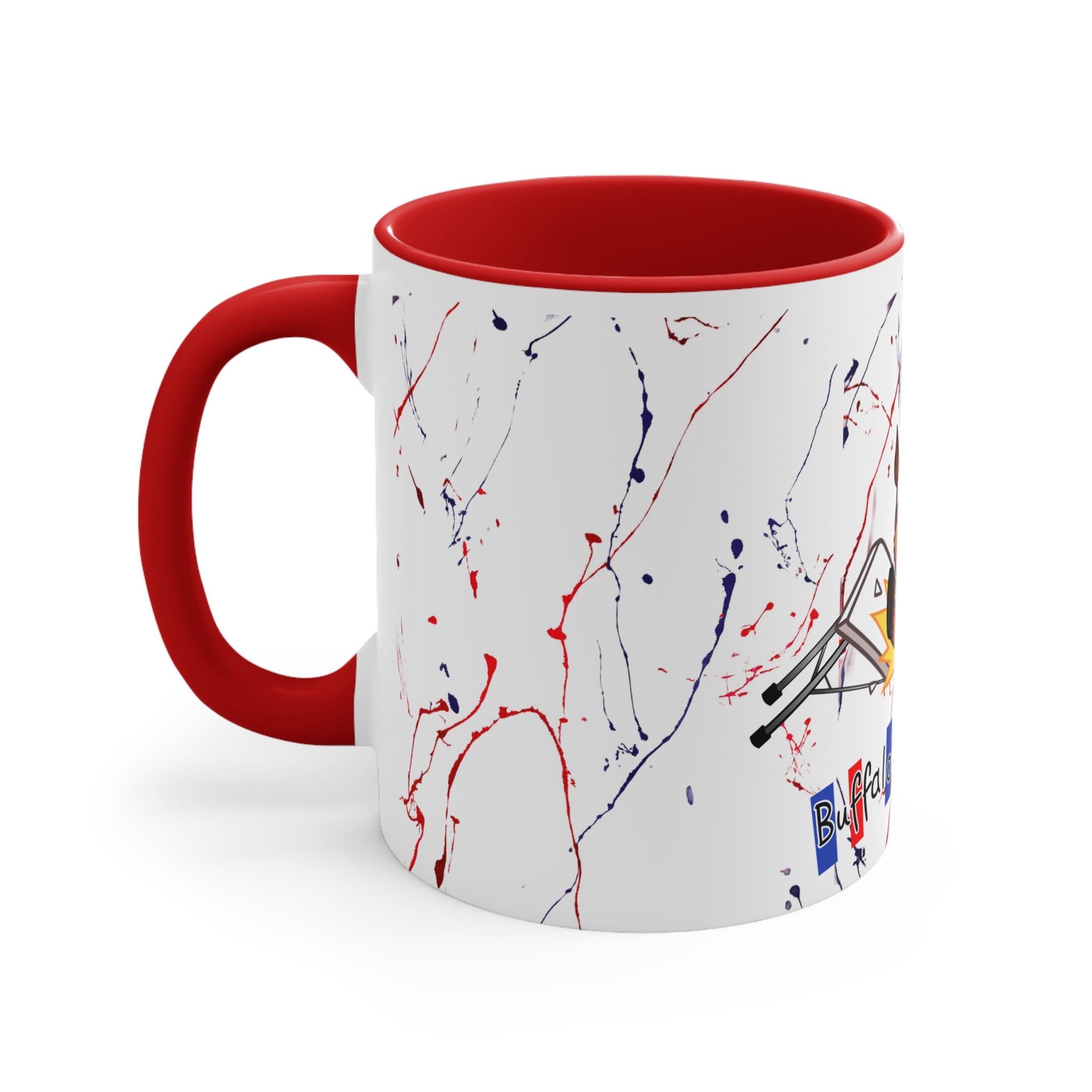 Buffalo football inspired Messy Mafia™ Accent Coffee mug featuring "Tailgating Ted"11oz Accent Mug