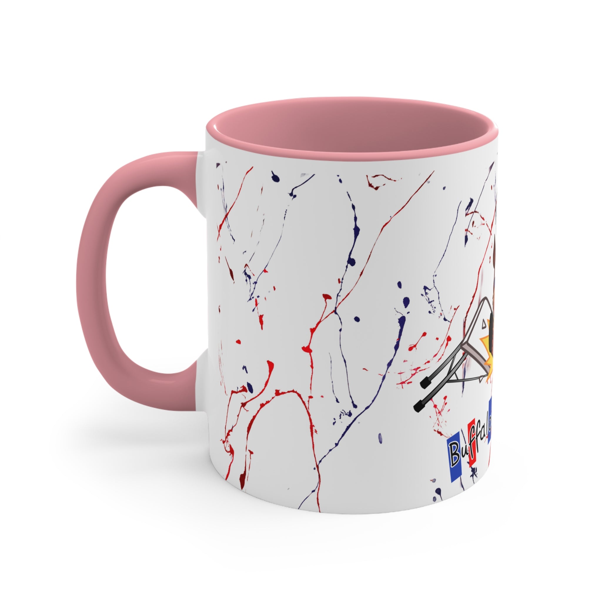 Buffalo football inspired Messy Mafia™ Accent Coffee mug featuring "Tailgating Ted"11oz Accent Mug