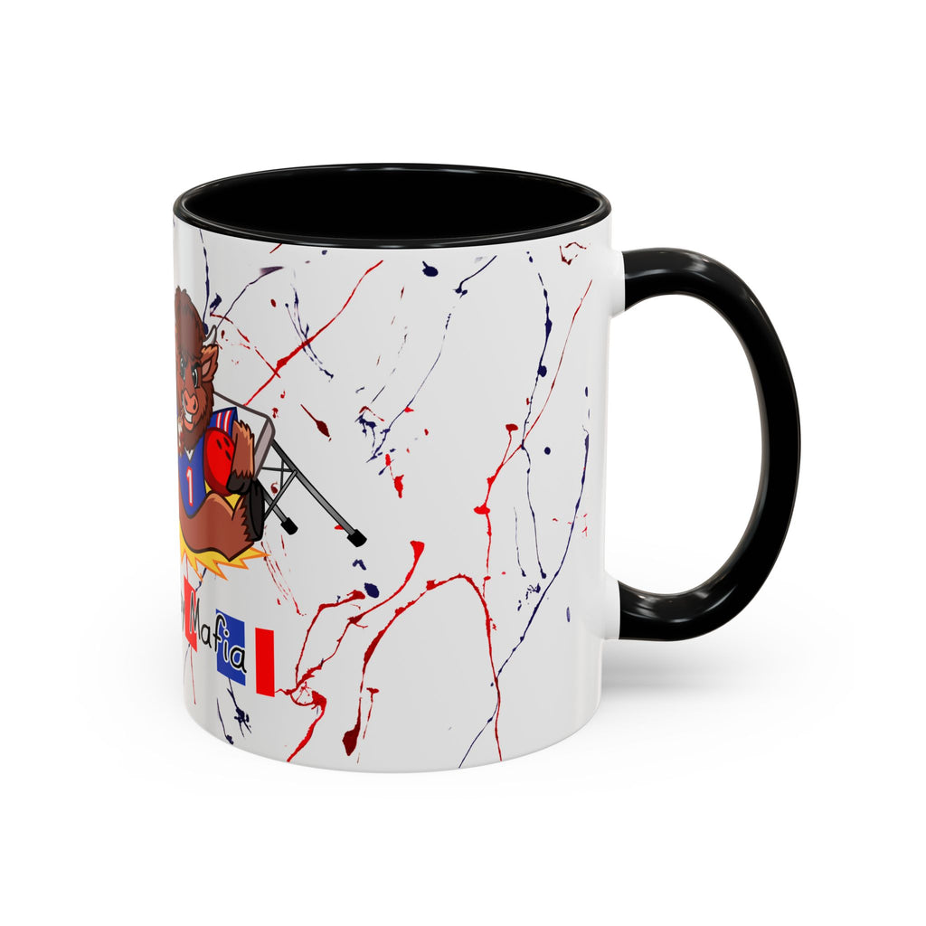 Buffalo football inspired Messy Mafia™ Accent Coffee mug featuring "Tailgating Ted"