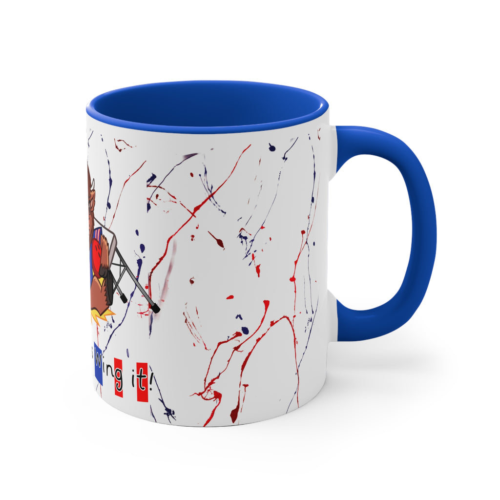 Buffalo football inspired Messy Mafia™ Accent Coffee mug featuring "Tailgating Ted"11oz Accent Mug