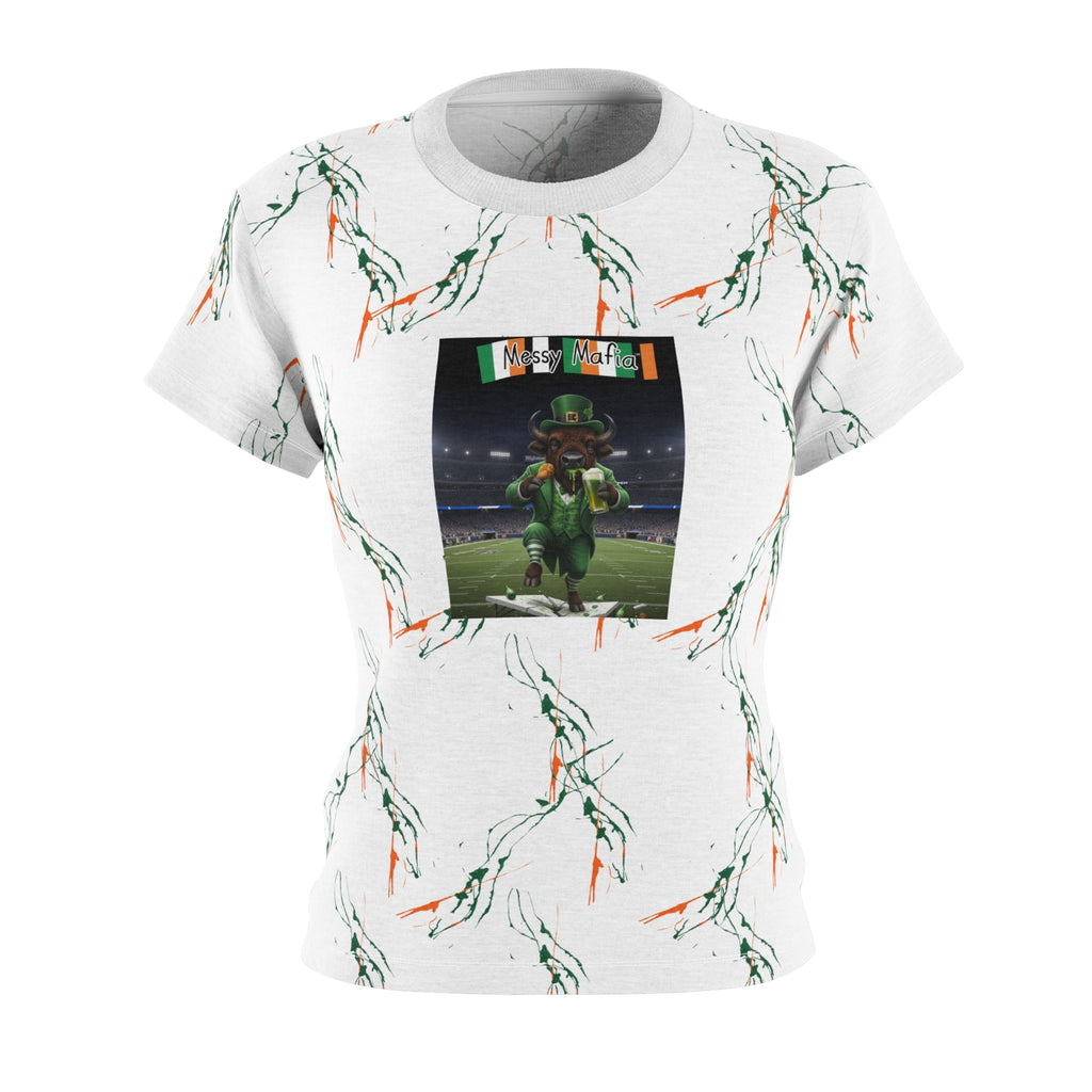 St Patrick's Day Buffalo leprechaun Messy Mafia™ Shirt Women's Cut & Sew Tee