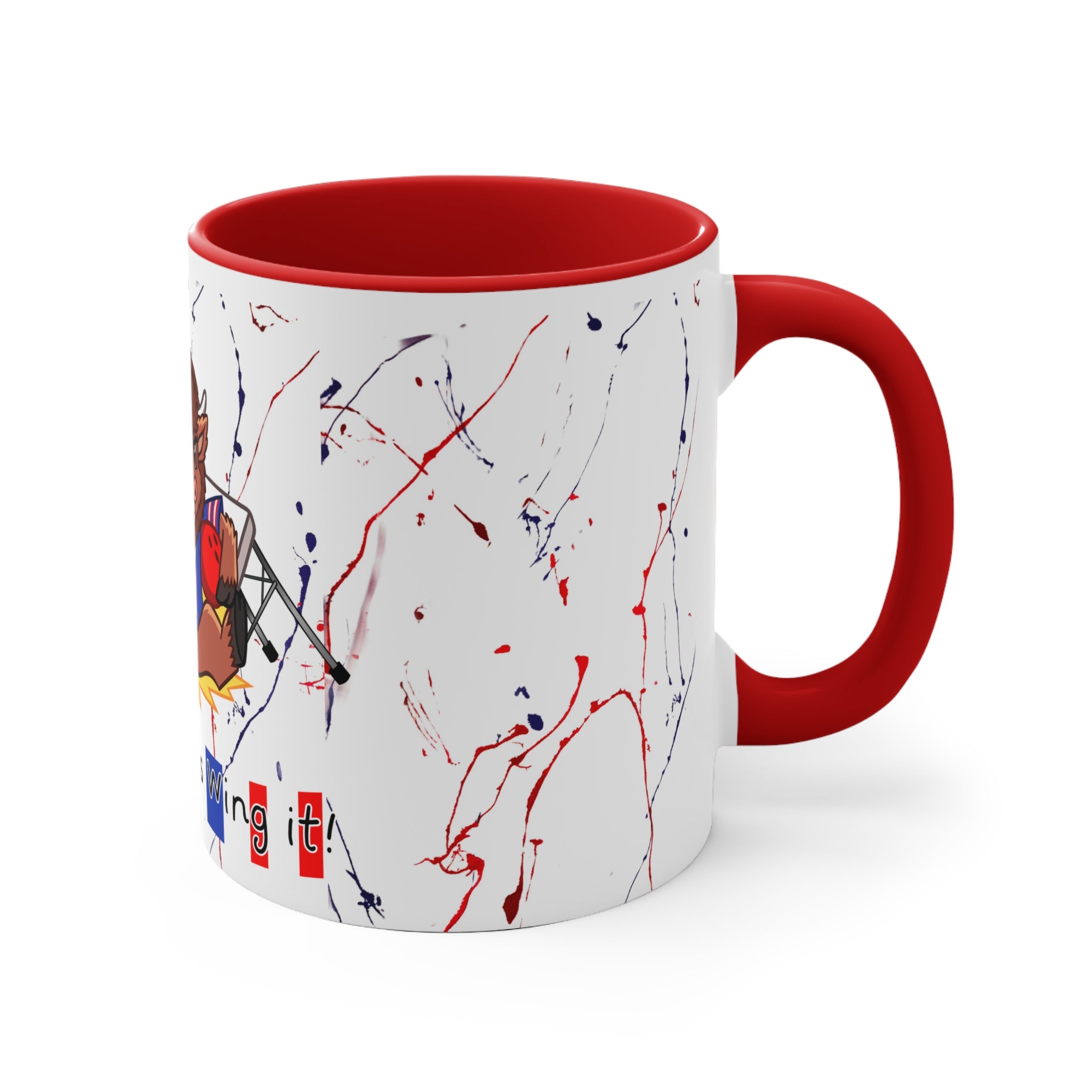 Buffalo football inspired Messy Mafia™ Accent Coffee mug featuring "Tailgating Ted"11oz Accent Mug